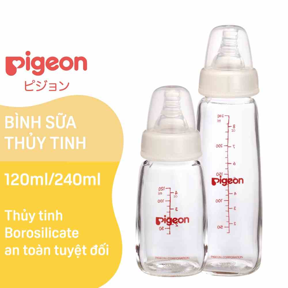 Bình Sữa Thủy Tinh Pigeon 120ml/240ml