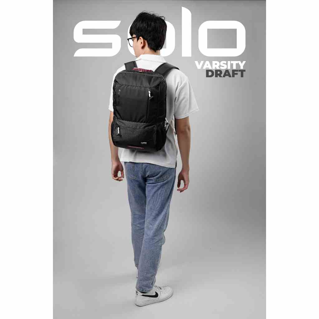 Balo Solo Varsity Draft 15.6 inch - Đen - VAR701-4. Ba lô nhẹ Kích thước : 47.5 x 32.5 x 16.2 cm Bảo hành 05 năm