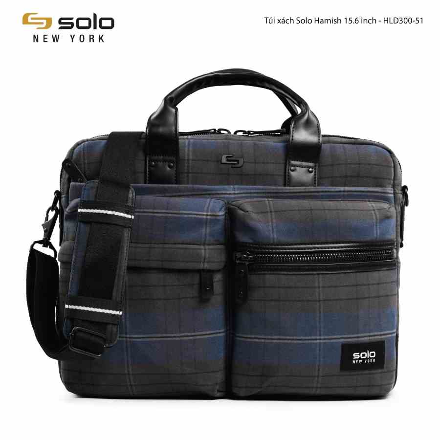 Túi xách SOLO Newyork Hamish 15.6 inch - Mã HLD300-51 (Xanh đen) - Kích thước:38 x 48 x 10 cm -Bảo hành chính hãng 5 năm