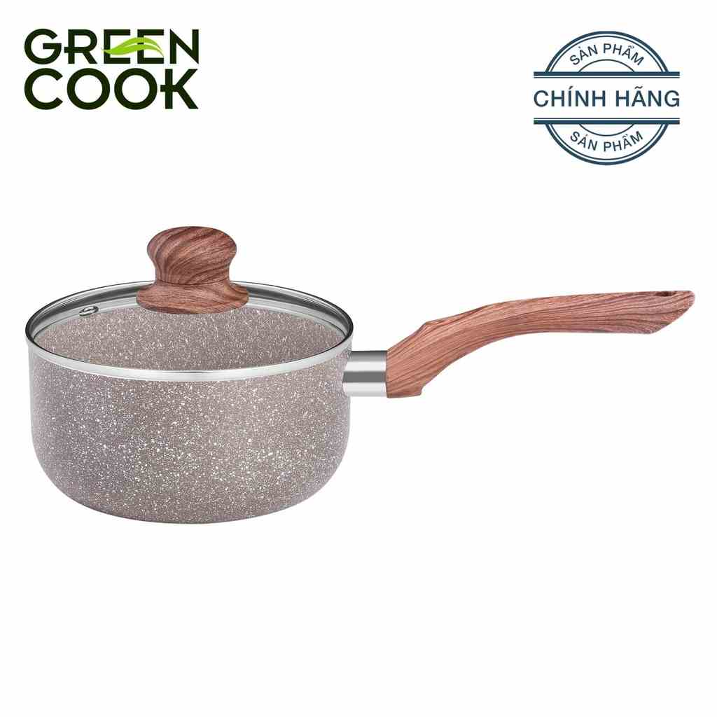 [Mã BMLTA35 giảm đến 35K đơn 99K] Nồi quấy bột vân đá 16cm chống dính GreenCook ( Không dùng cho bếp từ )