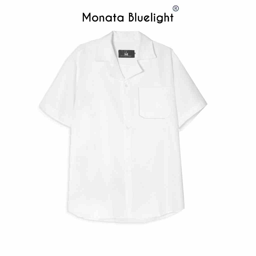 [Mua 2 giảm 7%] MONATA BLUELIGHT Tves - Áo Sơ mi cổ vest chất Kate lụa mềm