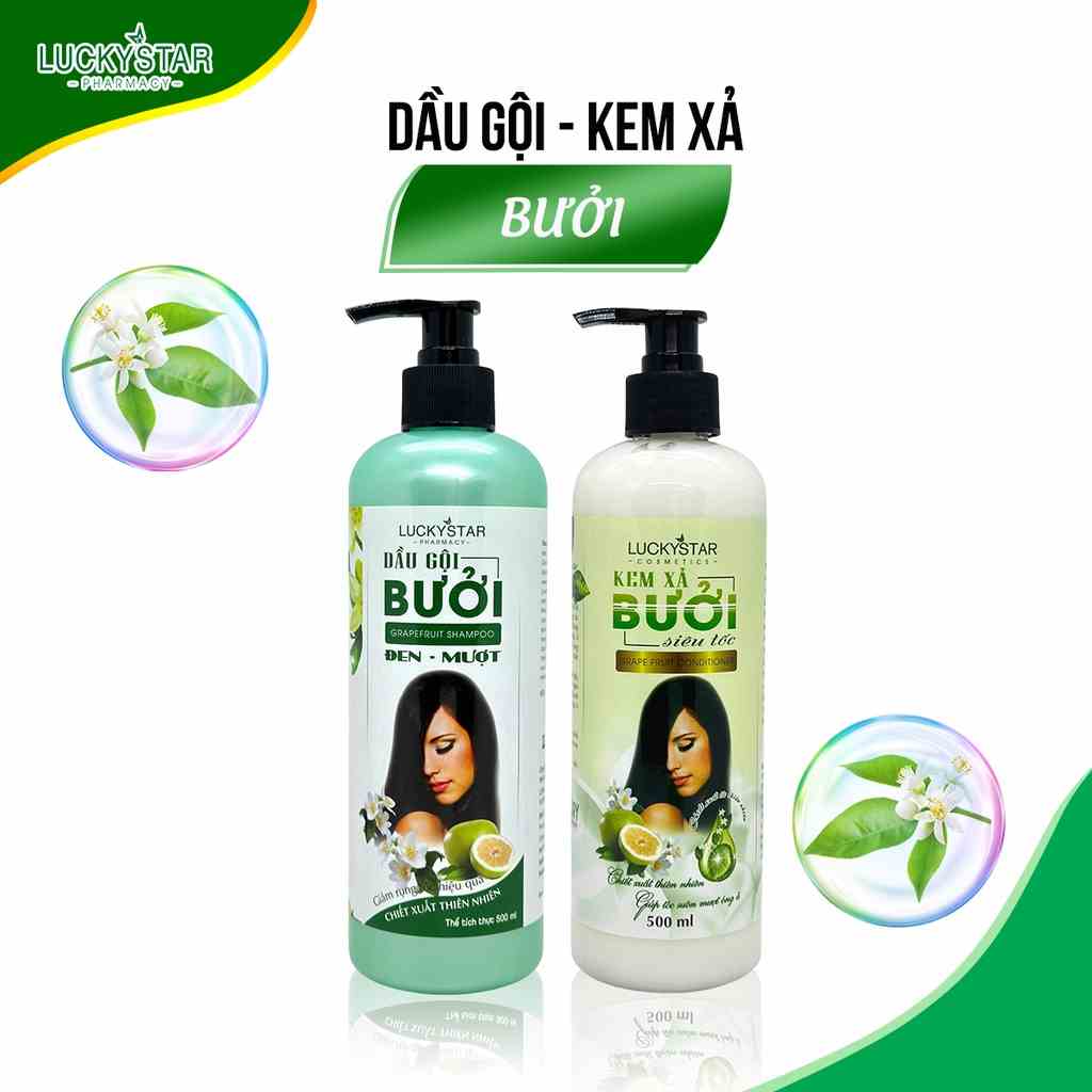 [Mã BMLTA35 giảm đến 35K đơn 99K] COMBO Dầu Gội Và Kem Xả Bưởi Lucky Star 250ml/500ml