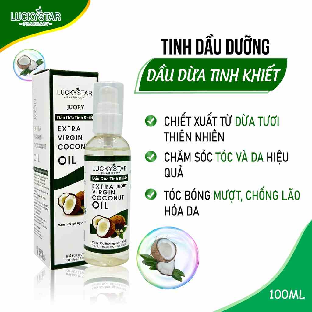 [Mã BMLTA35 giảm đến 35K đơn 99K] Dầu Dừa Nguyên Chất Lucky Star 100ml