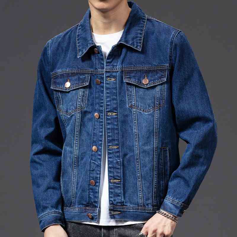 [Mã BMLTA35 giảm đến 35K đơn 99K] Áo khoác jeans nam MĐ A85 xanh đậm