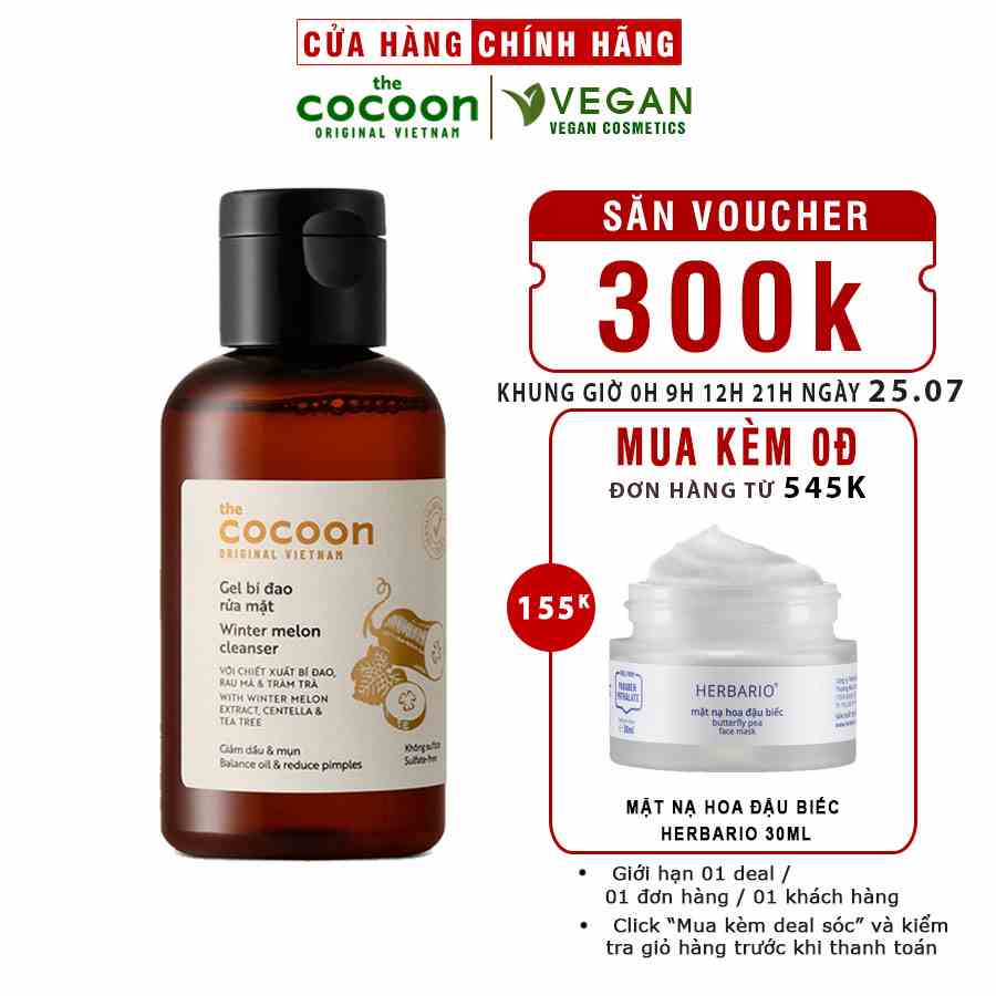 Gel bí đao rửa mặt Cocoon (Winter melon cleanser) 140ml