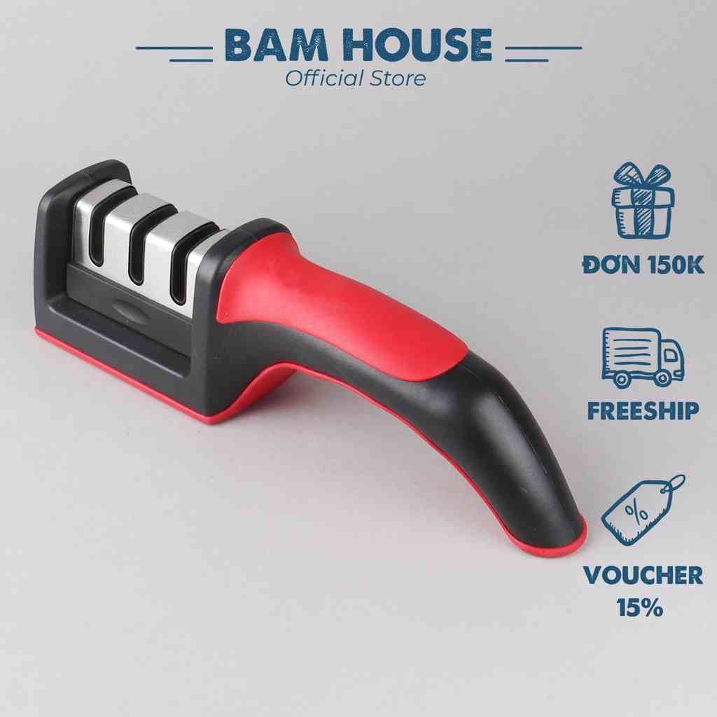 Dụng cụ mài dao 3 rãnh inox Bam House loại lớn cao cấp MD01 - Gia dụng bếp