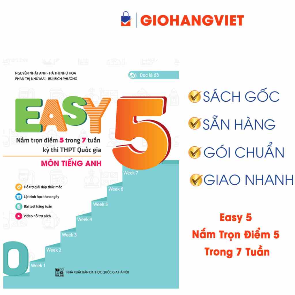 Sách - Easy 5 - Nắm Trọn Điểm 5 Trong 7 Tuần