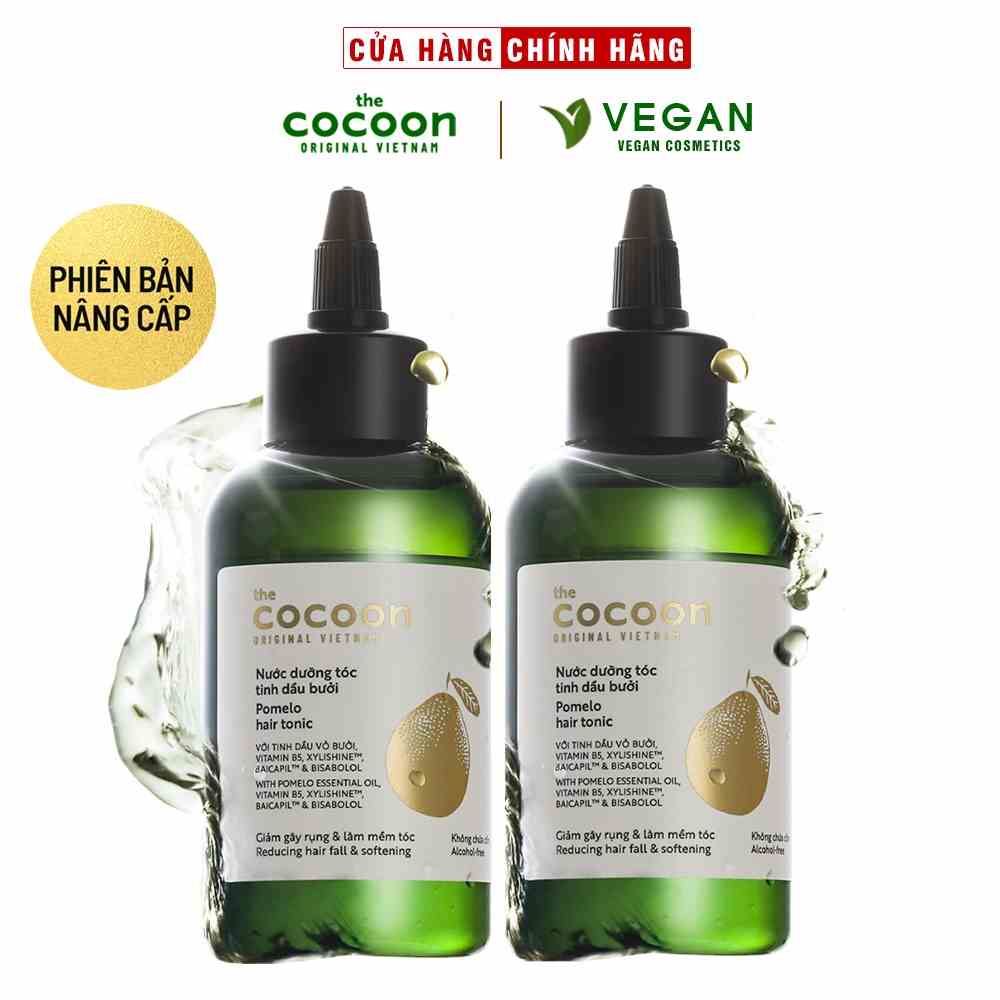 Combo 2 Nước dưỡng tóc tinh dầu bưởi (pomelo hair tonic) Cocoon 140ml/1chai