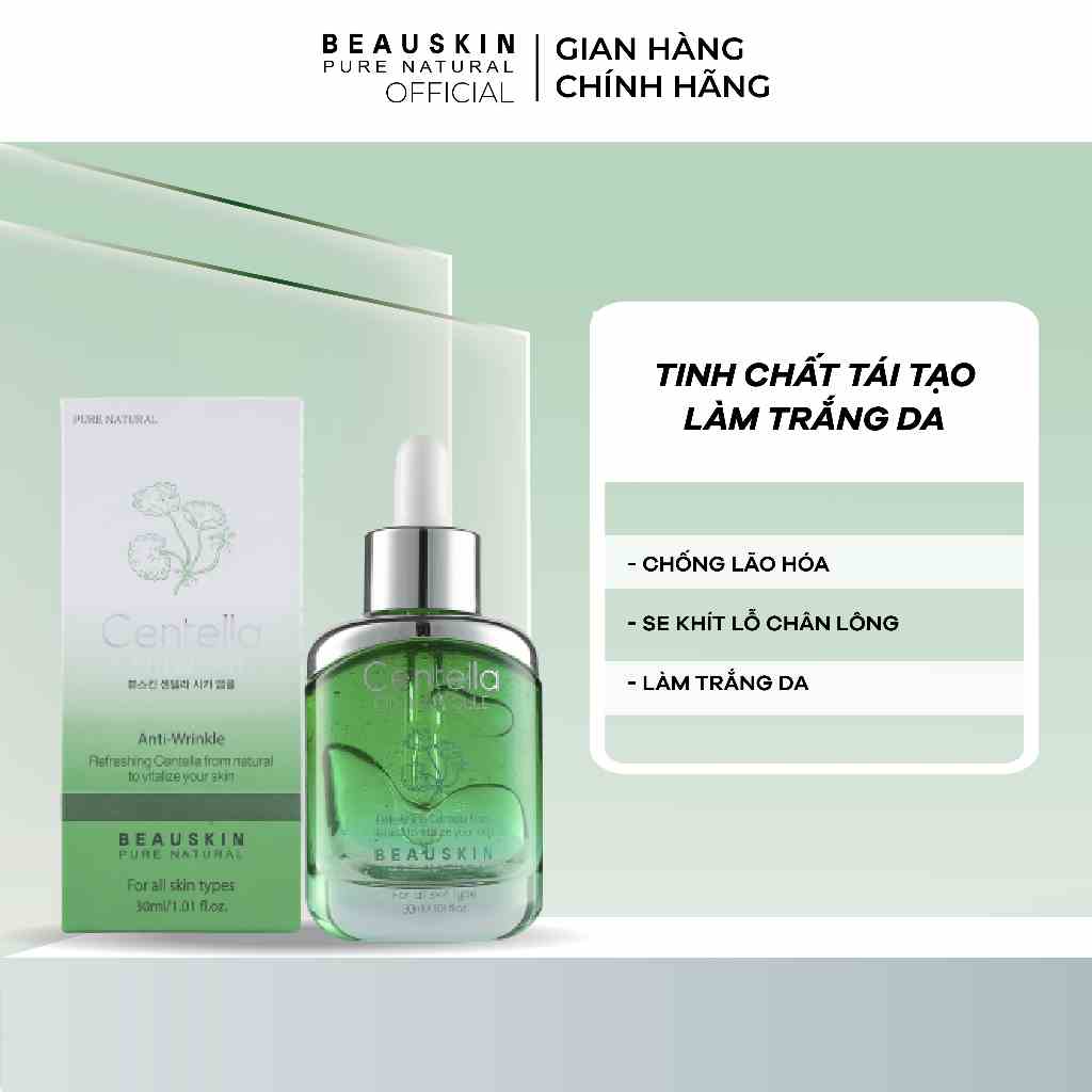 Tinh Chất Rau Má BEAUSKIN Centella Cica Tái Tạo Làm Trắng, Phù Hợp Với Mọi Loại Da Dung Tích 30ml