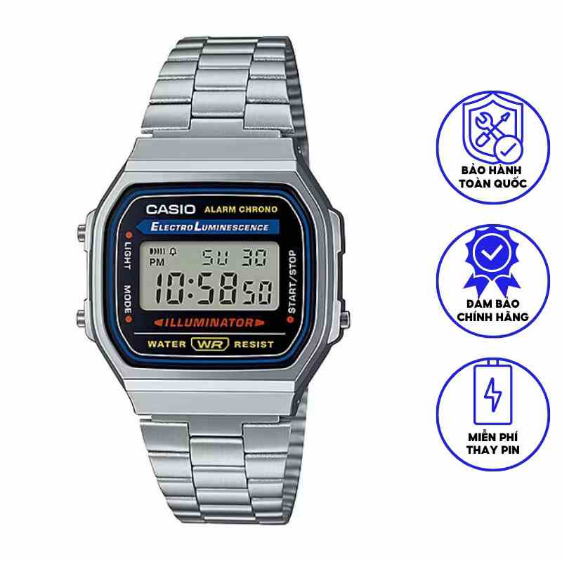 Đồng hồ Casio Nam Vintage A168WA-1 Chính Hãng