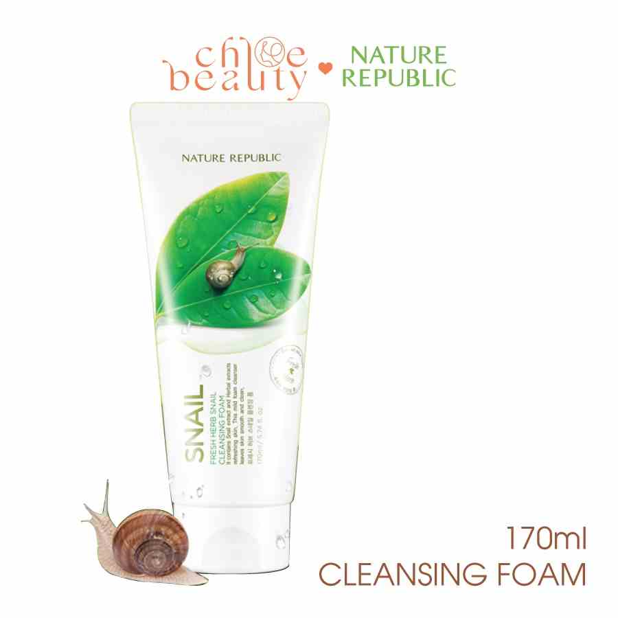 [Mã BMLTB35 giảm đến 35K đơn 99K] Sữa rửa mặt NATURE REPUBLIC Fresh Herb Snail Cleansing Foam 170ml