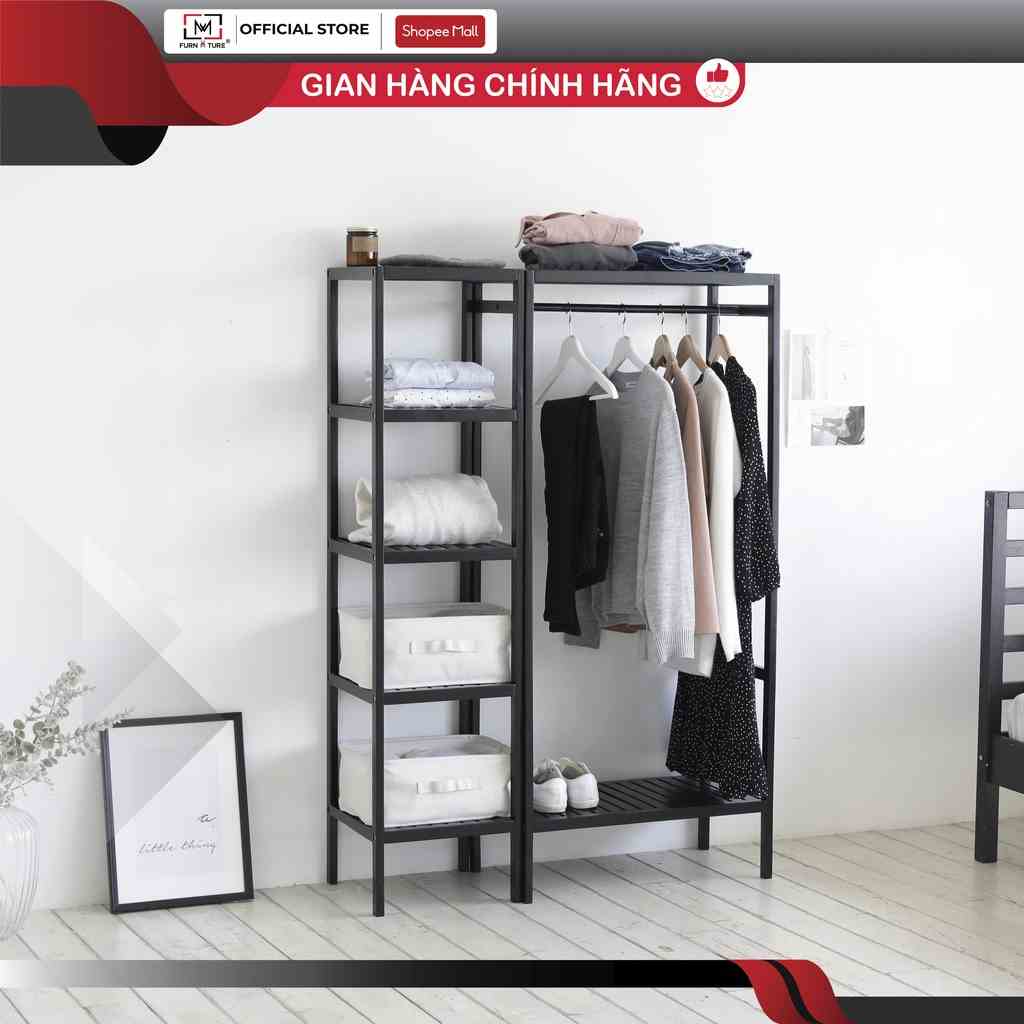 [Mã BMLT50 giảm đến 50K] Combo tủ treo quần áo và kệ 5 tầng lắp ráp phong cách hàn quốc - MW FURNITURE - Nội thất căn hộ