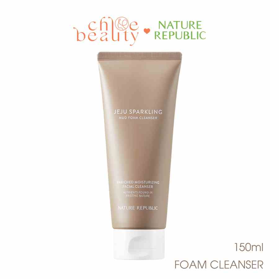 [Mã BMLTA35 giảm đến 35K đơn 99K] Sữa rửa mặt bùn khoáng NATURE REPUBLIC Jeju Spakling Mud Foam Cleanser 150ml