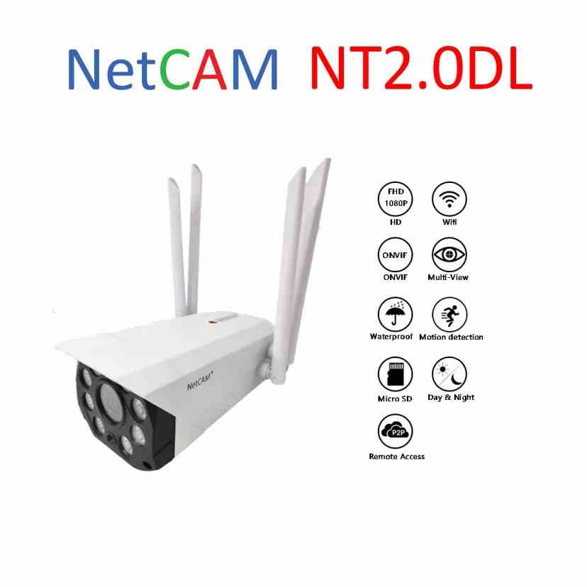 [Mã BMLTB200 giảm đến 100K đơn 499K] Camera IP wifi giám sát ngoài trời NetCAM NT2.0DL 1080P