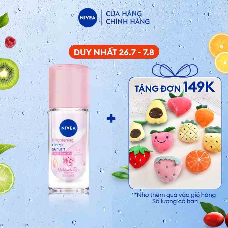 Lăn ngăn mùi Nivea serum trắng mịn hương hoa hồng Hokkaido (40ml) - 85301