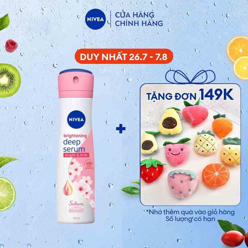 Xịt ngăn mùi Nivea serum trắng mịn hương hoa Sakura (150ml) - 85308