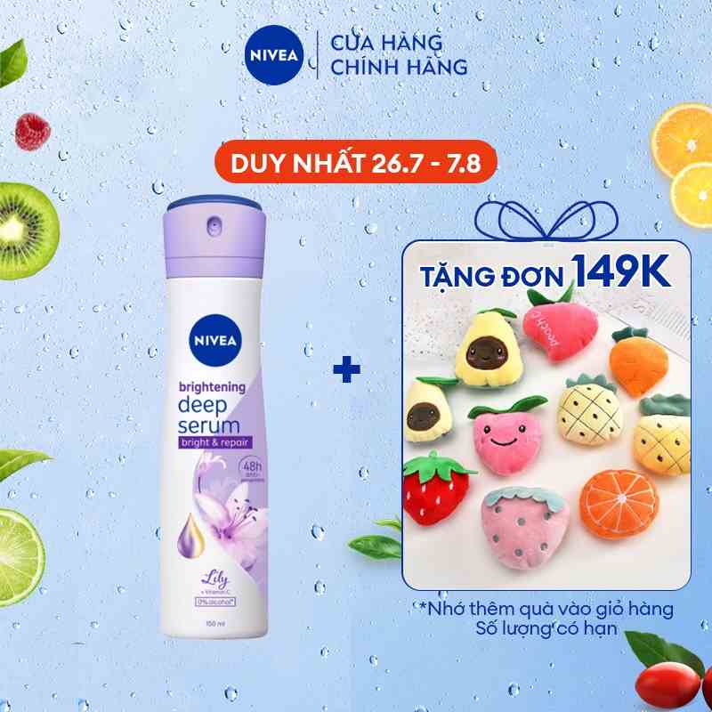 Xịt ngăn mùi Nivea serum trắng mịn hương hoa Lily (150ml) - 85312