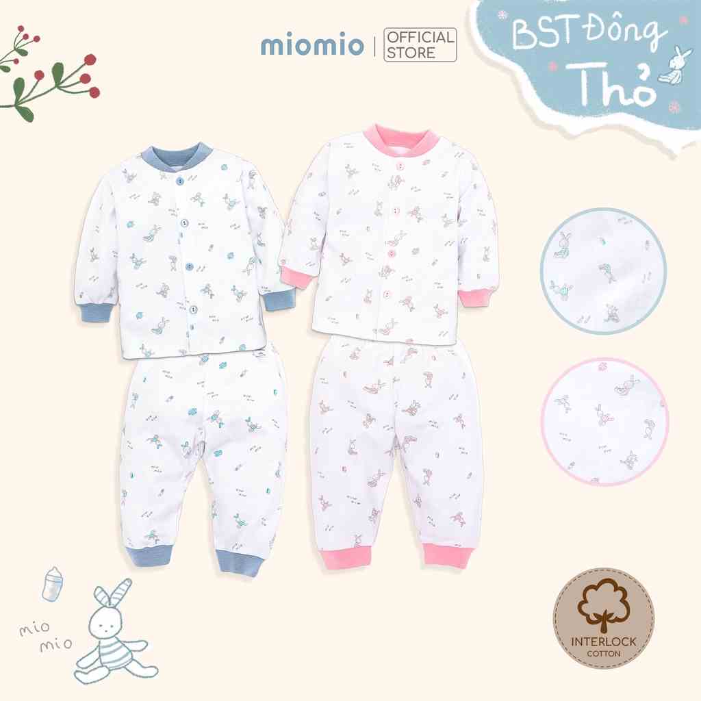 Bộ Quần Áo Sơ Sinh Thu Đông, Nút Giữa MIOMIO - Cho Bé Trai, Bé Gái (Từ 0-24 tháng), Vải Interlock Cotton