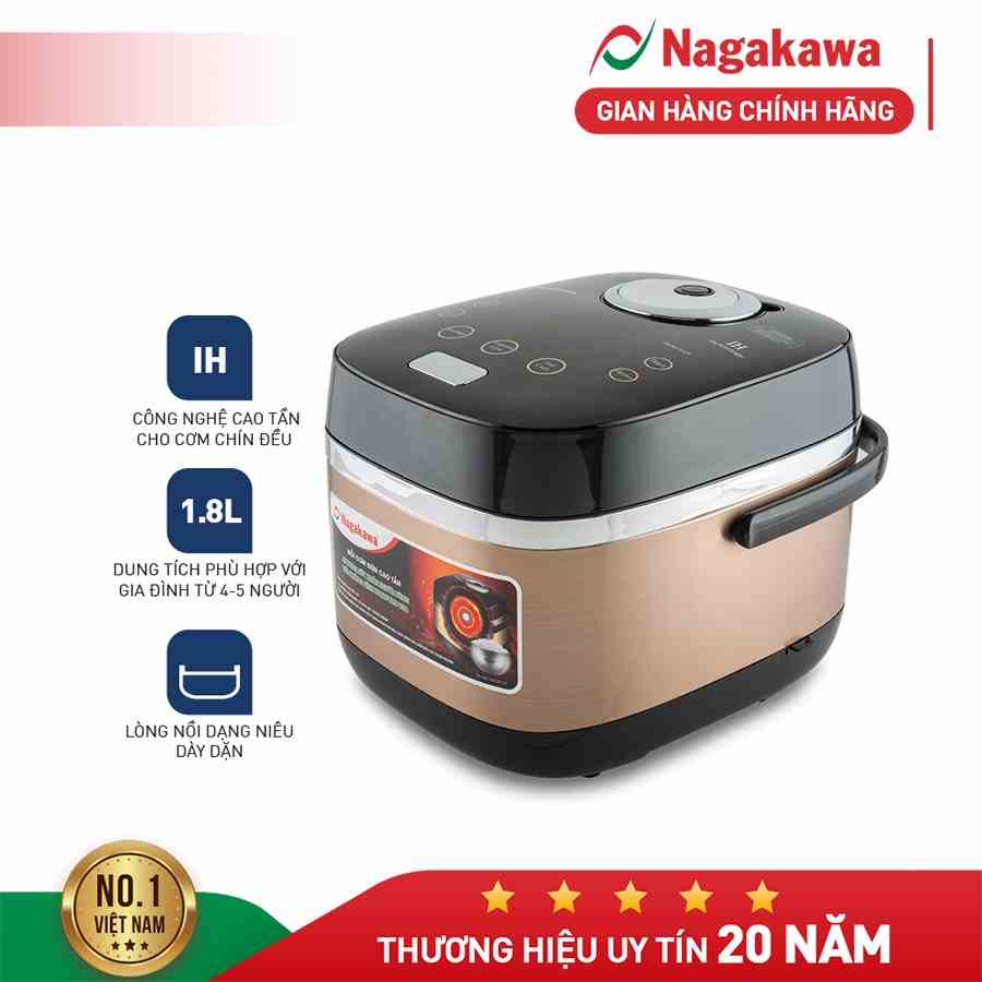 Nồi cơm điện cao tần 1.8L Nagakawa NAG0124