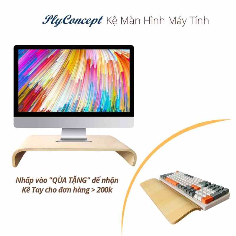 [Mã BMLTA35 giảm đến 35K đơn 99K] Kệ màn hình máy tính màu gỗ Plyconcept Monitor Stand