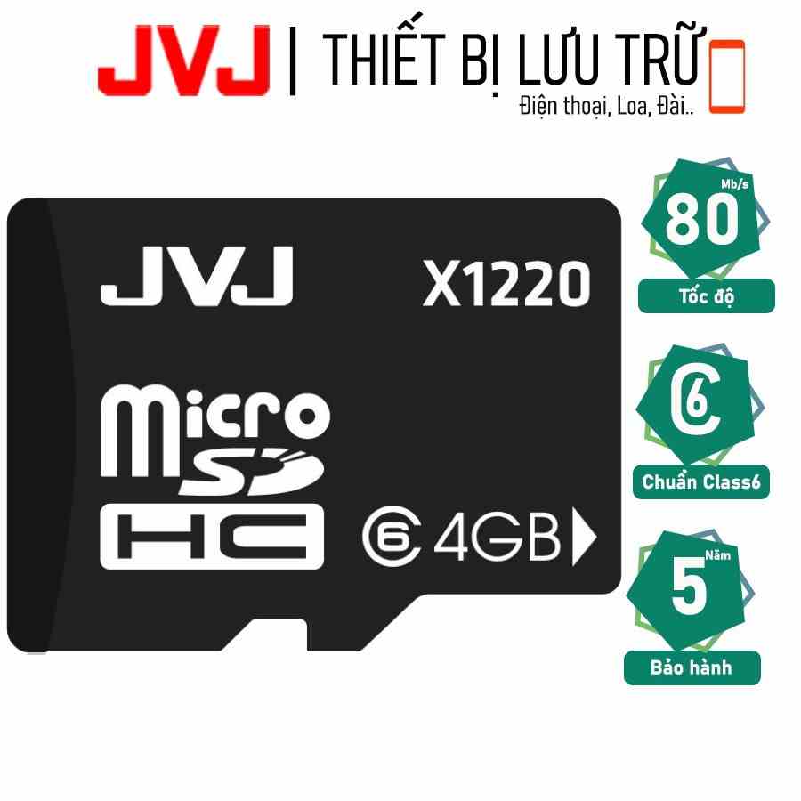 Thẻ nhớ JVJ 4G Class 10 - Chuyên dụng tốc độ cao