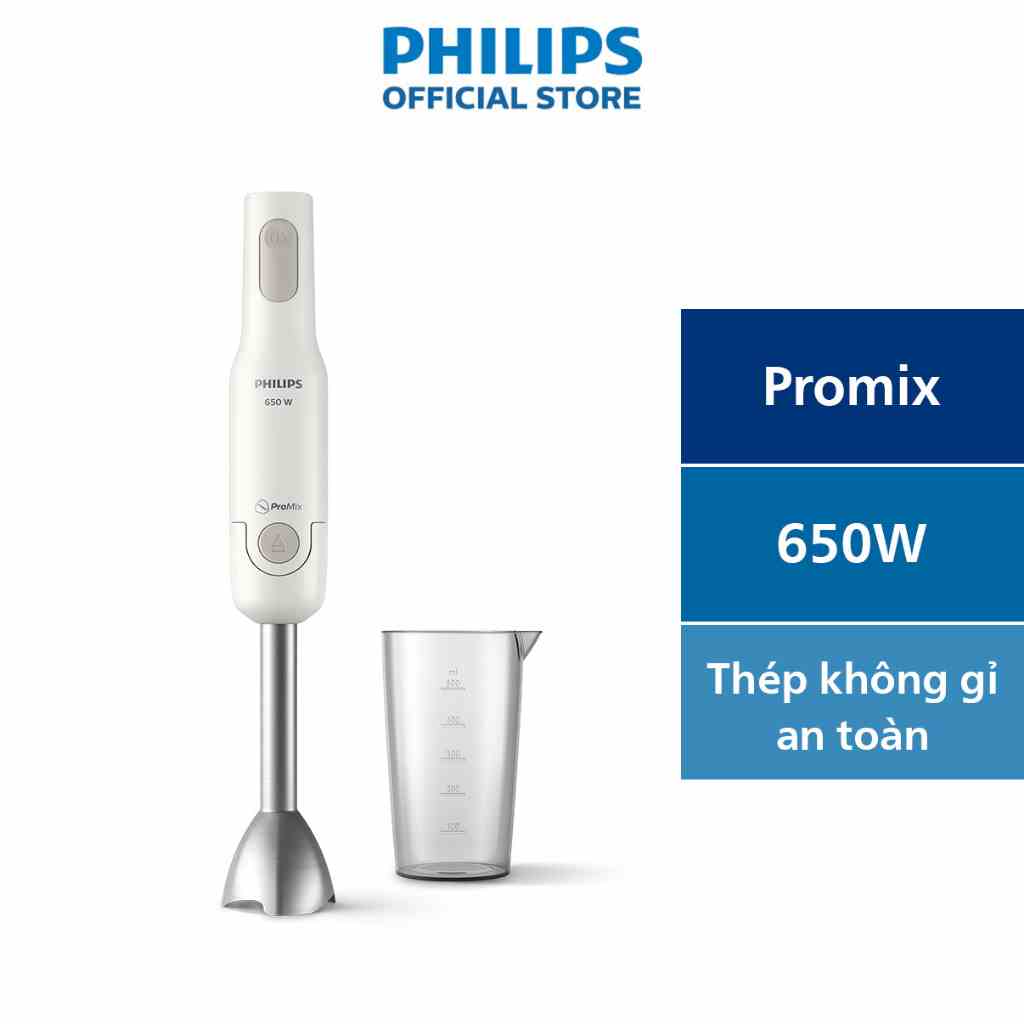 Máy Xay Cầm Tay PHILIPS Promix HR2534 650W Thanh Kim Loại - Hàng Chính Hãng