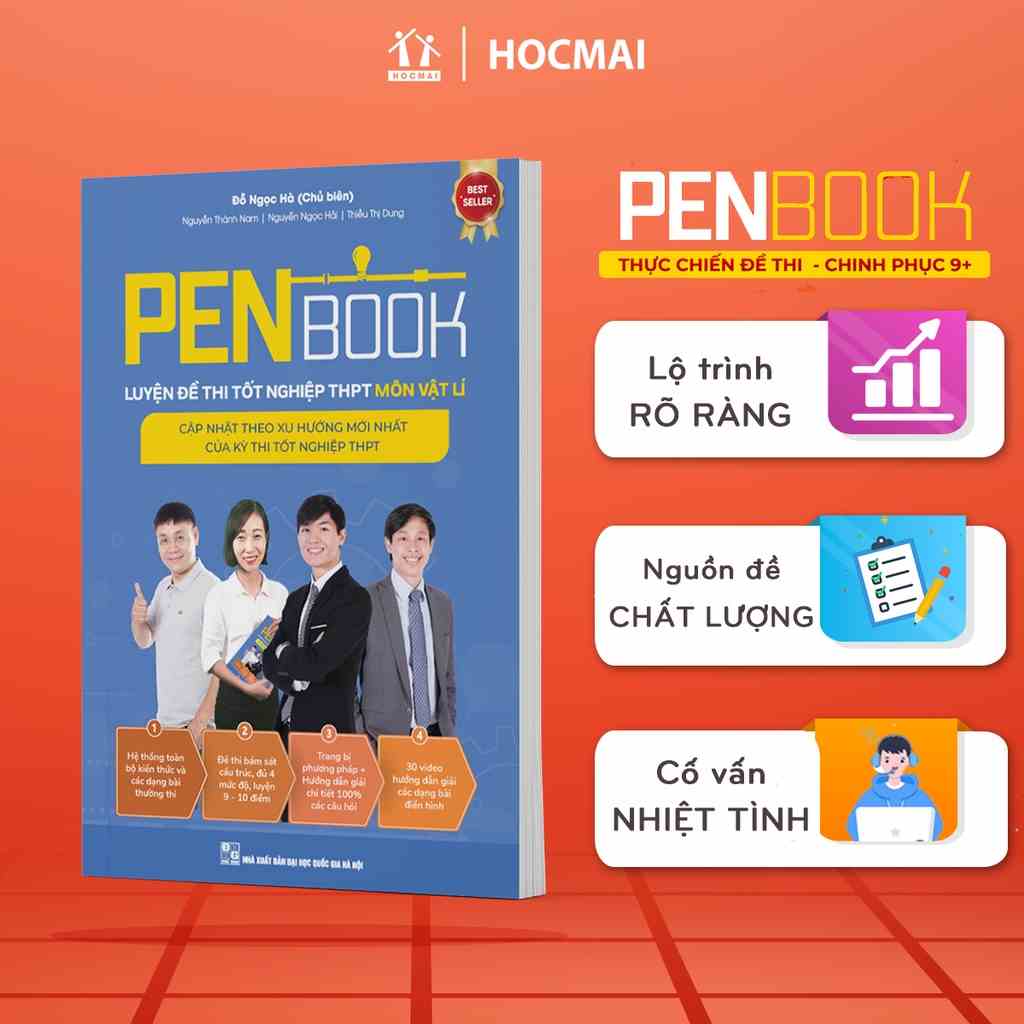 Sách PENBOOK Lí– Luyện đề thi tốt nghiệp THPT lớp 12 & luyện đề thi Đại Học theo xu hướng mới nhất 2024 môn Vật Lí