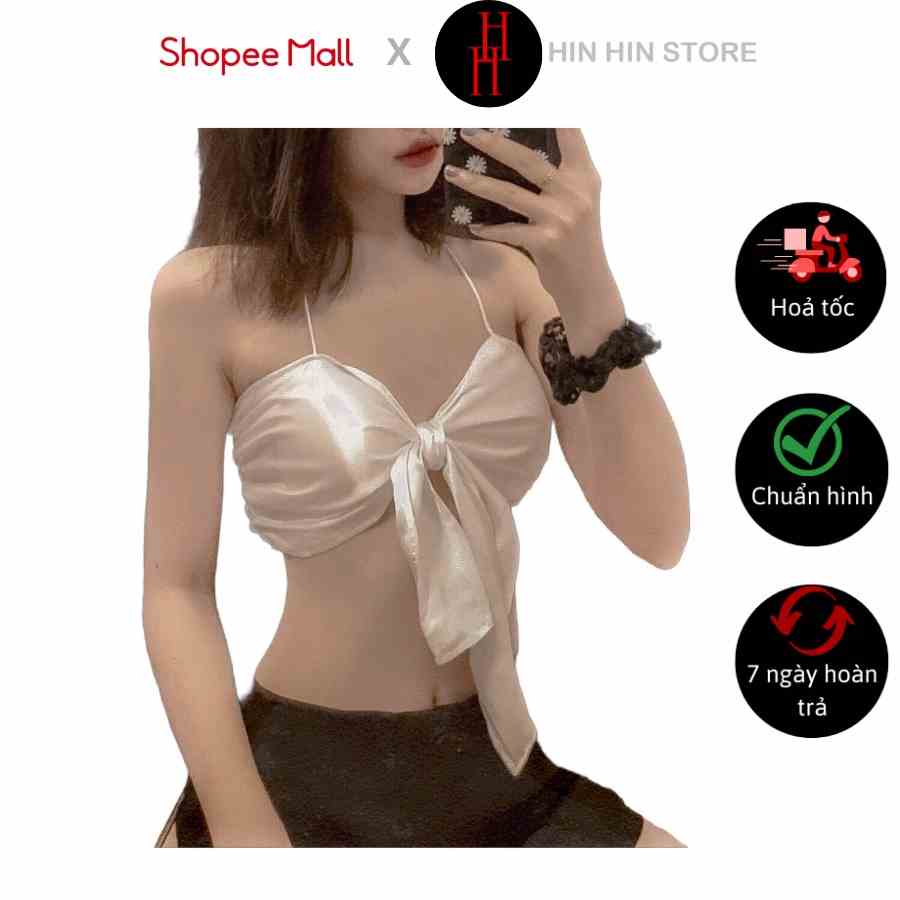 Áo croptop 2 dây úp ngực cột nơ sexy HAC109 - Hỉn Hỉn Store