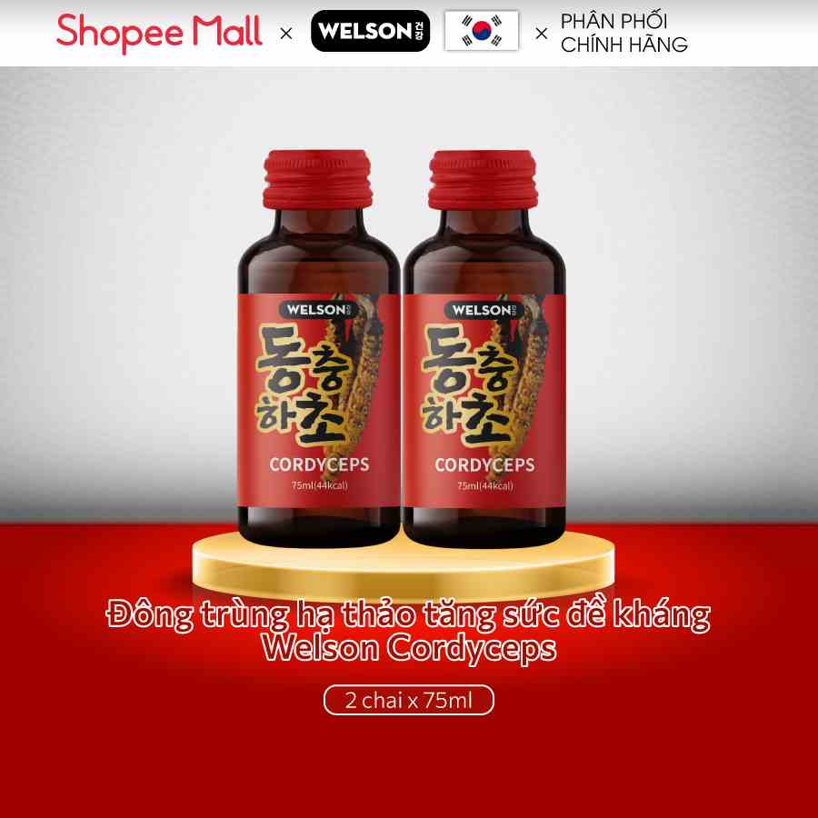 Nước uống Đông Trùng Hạ Thảo Welson Cordyceps 2 chai 75ml