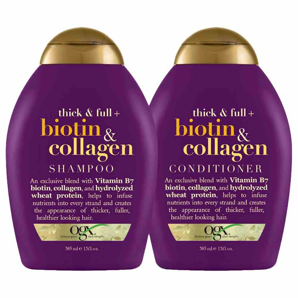 Dầu Gội Dưỡng Tóc Dày Và Suôn Mượt OGX Thick and Full Biotin Collagen Shampoo 385ml