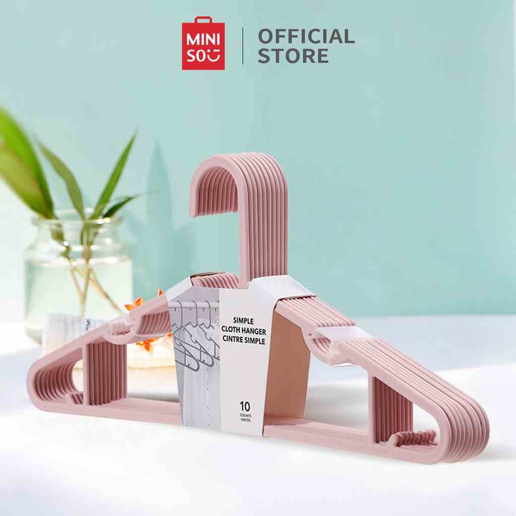 Móc quần áo MINISO Bộ 10 Móc treo quần áo Đơn giản móc phơi quần áo Mạnh mẽ và bền