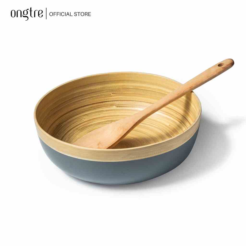 Bát Tre Cuốn ONGTRE đựng Salad,món trộn,hoa quả,đồ khô (Bamboo Salad Bowl)