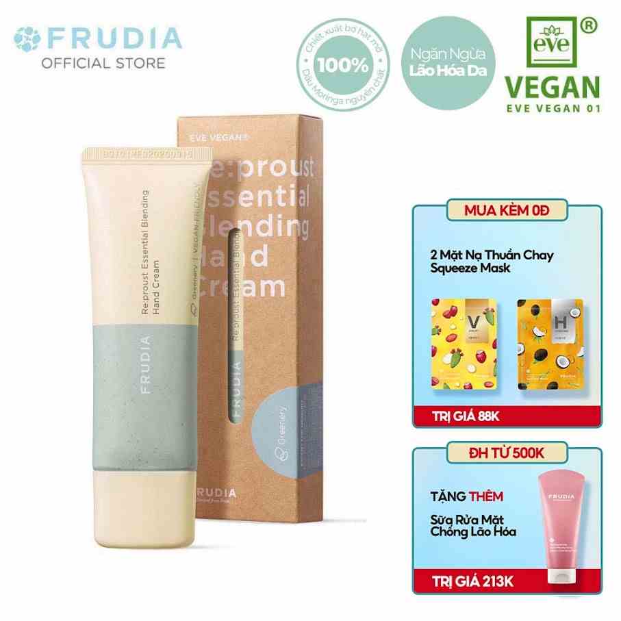 [Mã BMLT35 giảm đến 35K đơn 99K] [Tặng 88k] Kem dưỡng da tay Frudia Re:proust Essential Blending Handcream Greenery 50g