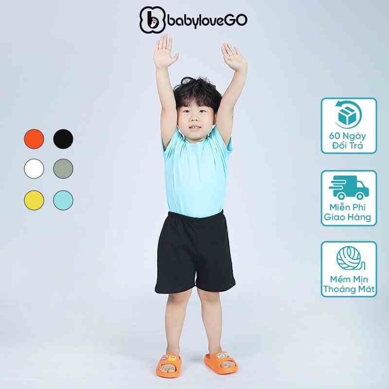 Quần đùi cho bé QT001 chất liệu cotton sợi thoáng mát co giãn size từ 8 đến 40kg BabyloveGO