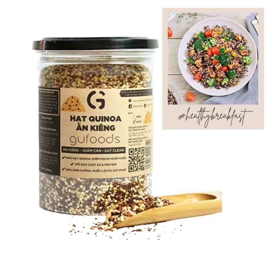 Hạt quinoa (diêm mạch) 3 màu ăn kiêng GUfoods - Giảm cân, Eat clean, Giàu lợi ích sức khoẻ (100g/400g)