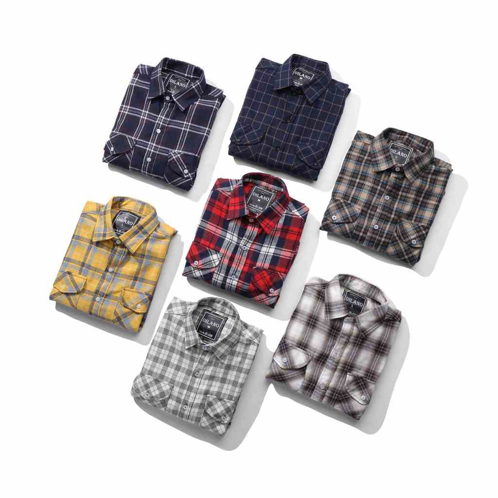 Áo sơ mi nam flannel cao cấp nhiều màu , Sơ mi kẻ caro DILANO SM04