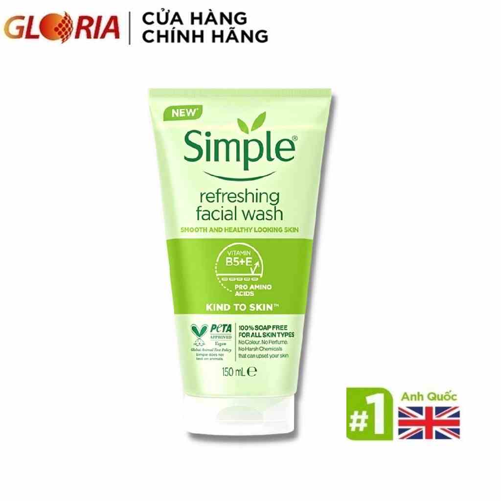 Sữa Rửa Mặt Dạng Gel Simple Kind To Skin Refreshing Facial Wash 150ml