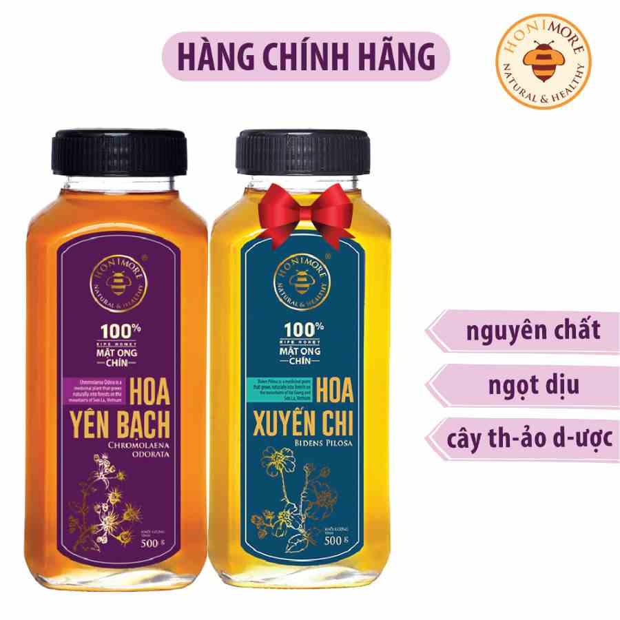 Mật ong nguyên chất Honimore Hoa Yên Bạch 500g/chai tặng mật ong nguyên chất 500g/chai- tăng cường sức đề kháng