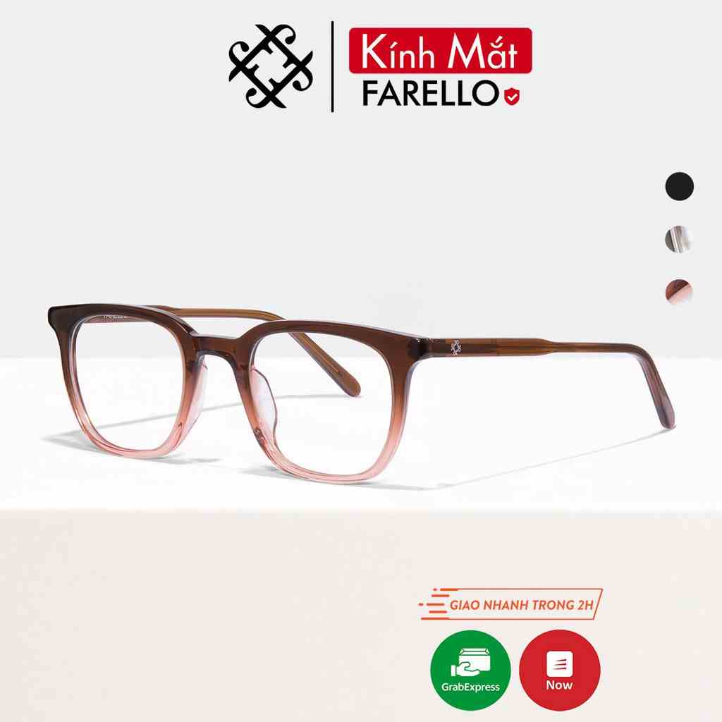 [Mã BMLTA35 giảm đến 35K đơn 99K] Gọng kính nam nữ cao cấp FARELLO Flower mắt vuông Acetate bền dẻo màu sắc thời trang