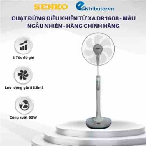 Quạt Đứng điều khiển từ xa Senko DR1608 - Màu ngẫu nhiên - Hàng Chính Hãng