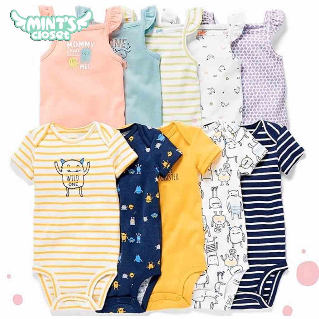 Bodysuit bé trai bé gái sơ sinh màu ngẫu nhiên sơ sinh 1 2 tuổi MINTSCLOSET Mints Closet - s1137 - s1128