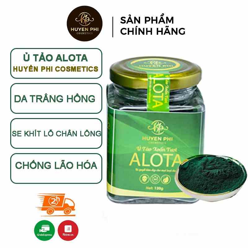 Mặt nạ tảo xoắn tươi Huyền Phi trọng lượng 120g Alota giúp dưỡng da mặt giúp trắng da cấp ẩm trẻ hóa làn da mờ thâm