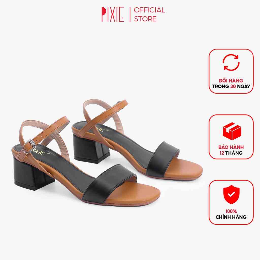 Giày Sandal Cao Gót 3cm Mix Màu Pixie X476