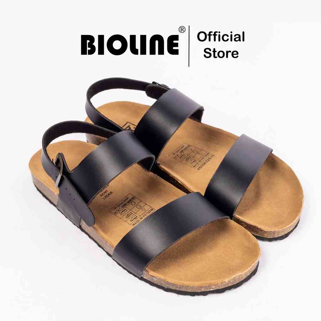 Mã PU15 - Sandal công sở Birken Đế Trấu BIOLINE Official Unisex nam nữ văn phòng Hai Quai Ngang Da Pu cao cấp