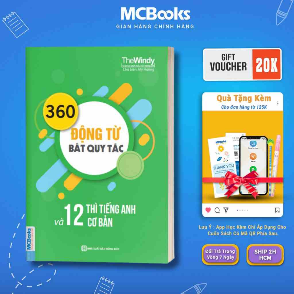 Sách - 360 động từ bất quy tắc và 12 thì tiếng Anh cơ bản Mcbooks