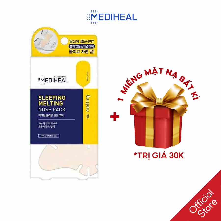 Mặt Nạ Làm Sạch Mụn Đầu Đen Mediheal Sleeping Melting Nose Pack 1 Miếng [K69]