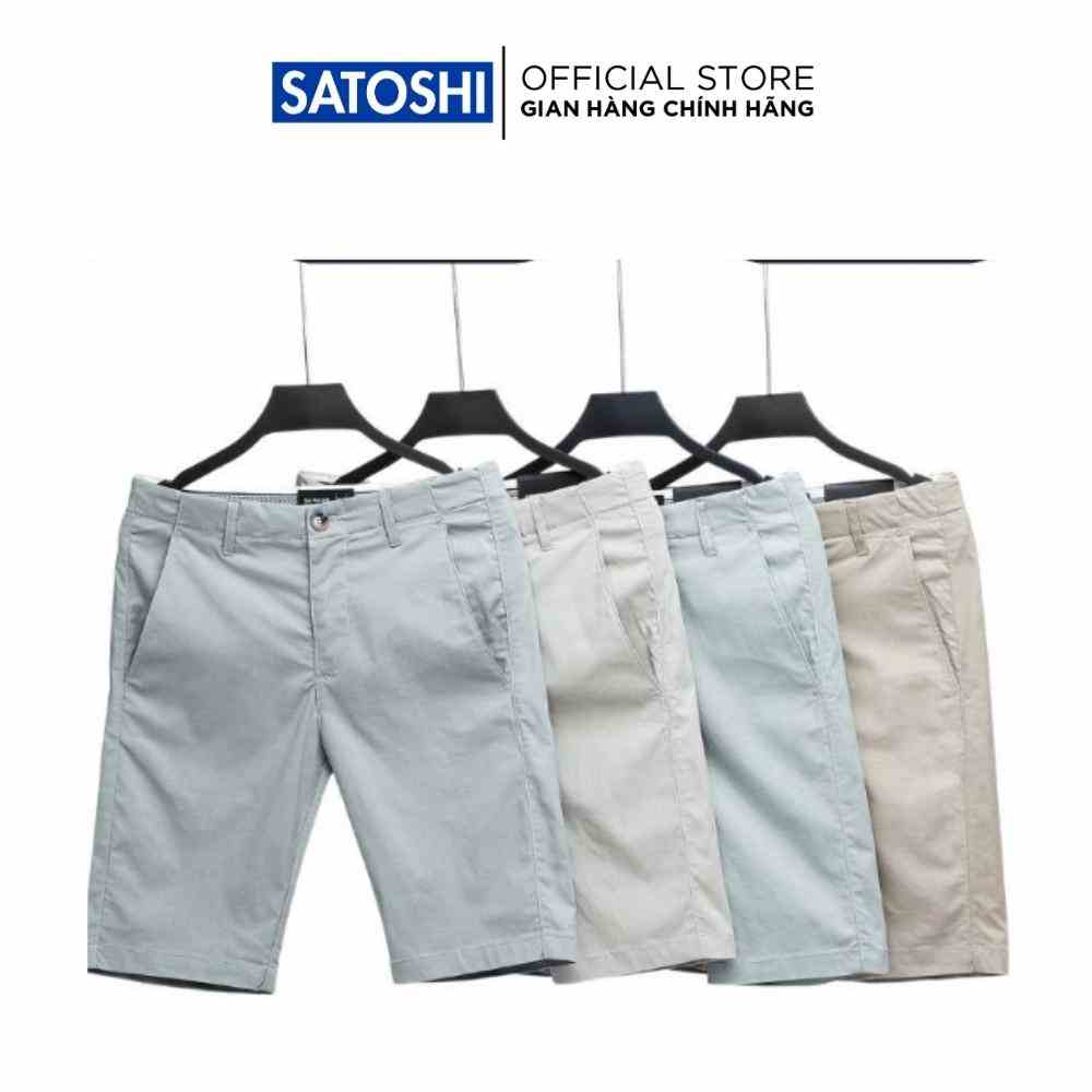 [Mã BMLTA35 giảm đến 35K đơn 99K] Quần short nam SAQS29 lưng trung chất kaki form slimfit co giãn nhiều màu |SATOSHI|