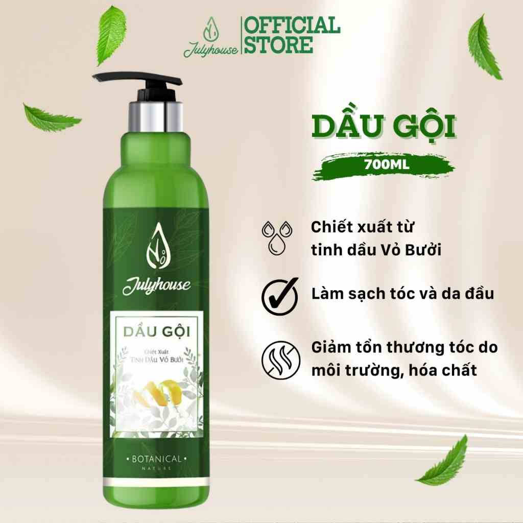 Dầu gội Bưởi kích thích mọc tóc, giảm gàu hiệu quả 700ml JULYHOUSE