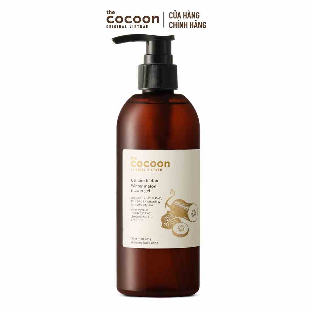 Gel tắm bí đao Cocoon giúp giảm mụn lưng 310ml