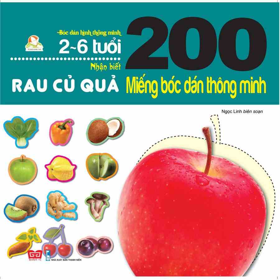 [Mã BMLTB35 giảm đến 35K đơn 99K] Sách - 200 Miếng Bóc Dán Thông Minh - Nhận Biết Rau Củ Quả